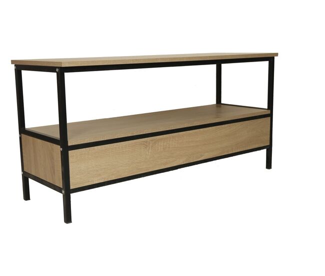 Mueble de TV estilo industrial con cajón "Detroit" - 113 x 40 x 55 cm - Beige