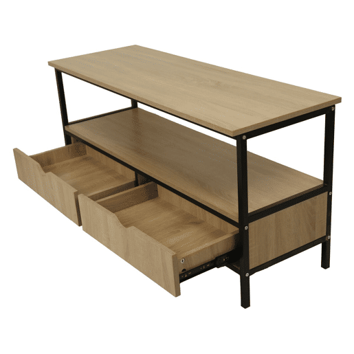 Móvel de TV estilo industrial com gaveta Detroit - 113 x 40 x 55 cm - Bege