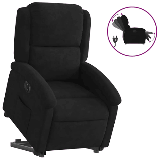 Poltrona reclinável - Poltrona relax elétrica veludo preto