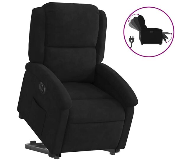 Sillón eléctrico reclinable elevable - sillón relax de terciopelo negro