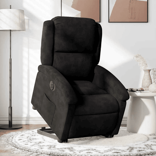 Poltrona reclinável - Poltrona relax elétrica veludo preto