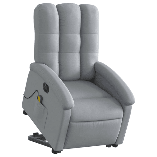 Poltrona elétrica reclinável massagens - Poltrona relax tecido cinzento-claro