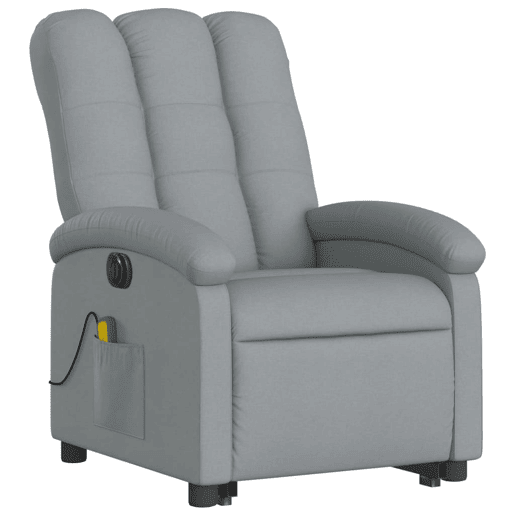 Poltrona elétrica reclinável massagens - Poltrona relax tecido cinzento-claro