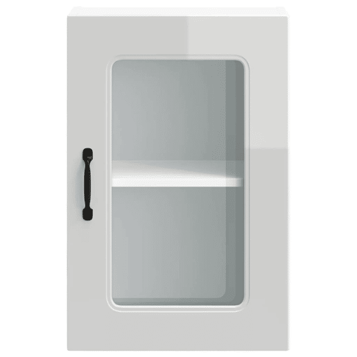 Armário parede de cozinha - Cozinha modular porta vidro branco alto brilho