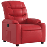 Poltrona reclinável - Poltrona relax couro artificial vermelho