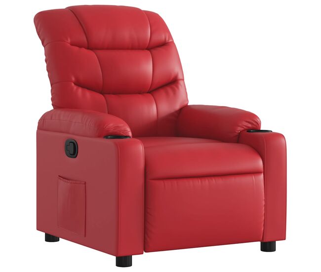 Sillón reclinable - sillón relax de cuero sintético rojo