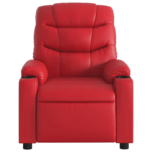 Poltrona reclinável - Poltrona relax couro artificial vermelho Poltrona reclinável - Poltrona relax couro artificial vermelho