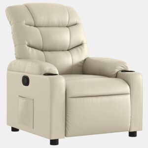 Poltrona reclinável - Poltrona relax couro artificial cor creme