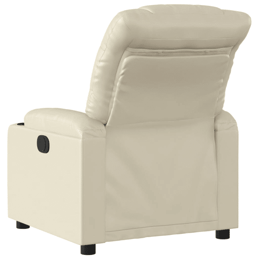 Poltrona reclinável - Poltrona relax couro artificial cor creme Poltrona reclinável - Poltrona relax couro artificial cor creme