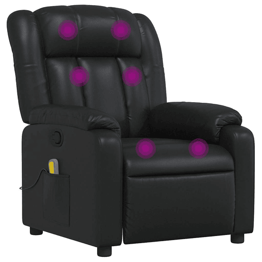 Poltrona de massagens reclinável - Poltrona relax couro artificial preto