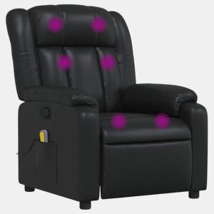 Poltrona de massagens reclinável - Poltrona relax couro artificial preto