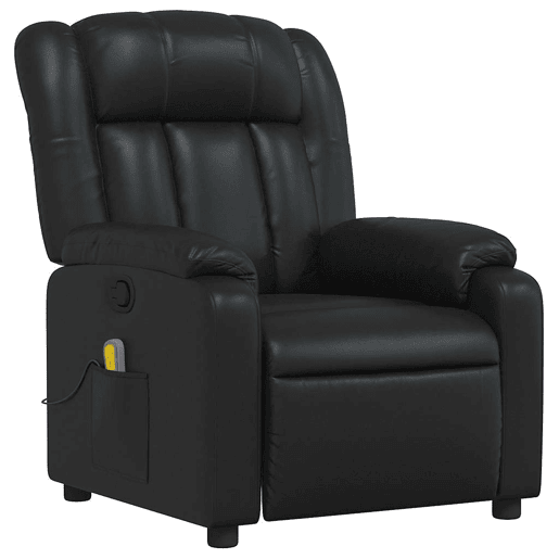 Poltrona de massagens reclinável - Poltrona relax couro artificial preto