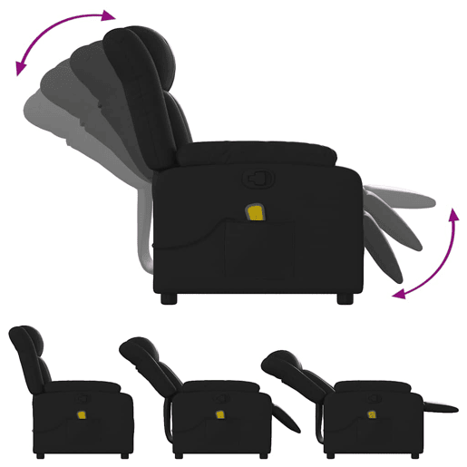 Poltrona de massagens reclinável - Poltrona relax couro artificial preto