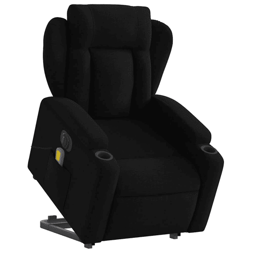 Poltrona elétrica elevatória massagens - Poltrona relax tecido preto