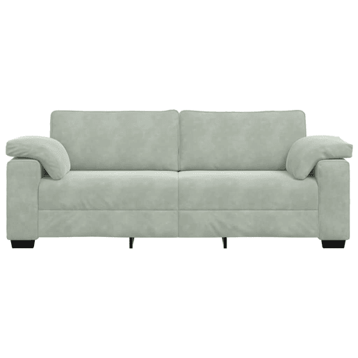 Sofá de 3 lugares - Sofá fixo 178 cm veludo cinzento-claro