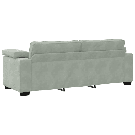 Sofá de 3 lugares - Sofá fixo 178 cm veludo cinzento-claro