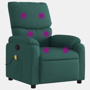 Poltrona de massagens reclinável - Poltrona relax tecido verde-escuro
