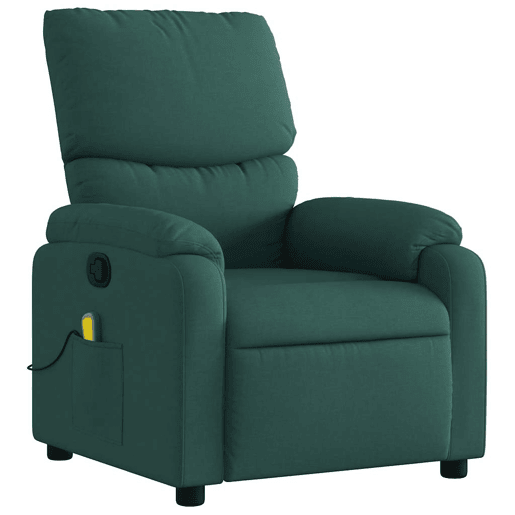 Poltrona de massagens reclinável - Poltrona relax tecido verde-escuro