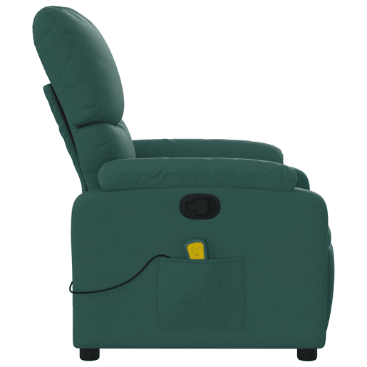 Poltrona de massagens reclinável - Poltrona relax tecido verde-escuro