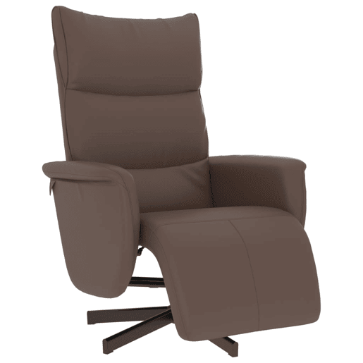 Poltrona reclinável - Poltrona relax c apoio de pés couro artificial castanho Poltrona reclinável - Poltrona relax c apoio de pés couro artificial castanho