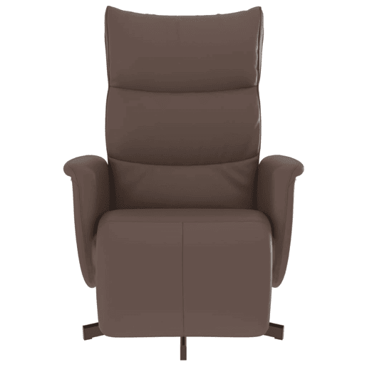 Poltrona reclinável - Poltrona relax c apoio de pés couro artificial castanho Poltrona reclinável - Poltrona relax c apoio de pés couro artificial castanho