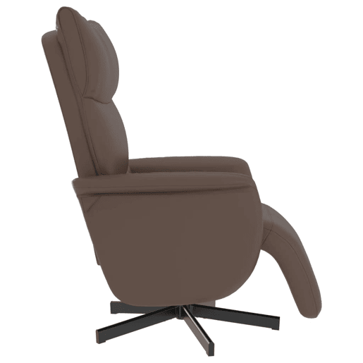 Poltrona reclinável - Poltrona relax c apoio de pés couro artificial castanho Poltrona reclinável - Poltrona relax c apoio de pés couro artificial castanho