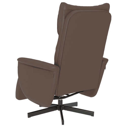 Poltrona reclinável - Poltrona relax c apoio de pés couro artificial castanho Poltrona reclinável - Poltrona relax c apoio de pés couro artificial castanho