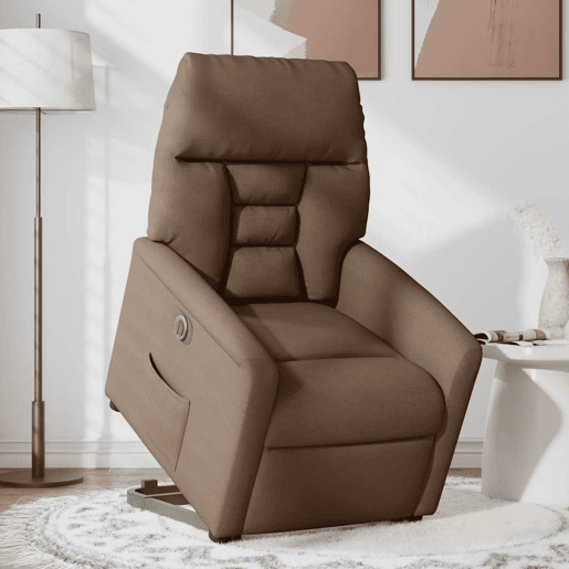 Poltrona reclinável - Poltrona relax elétrica tecido castanho