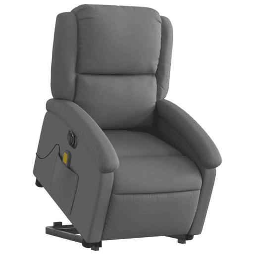 Poltrona elétrica elevatória massagens - Poltrona relax tecido cinzento-escuro