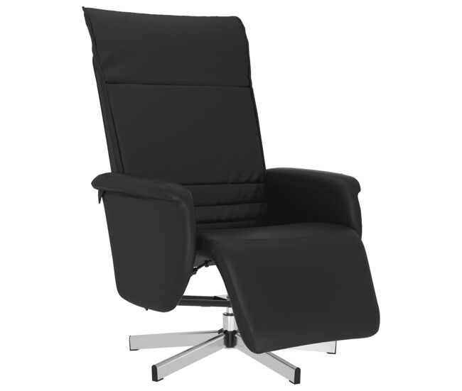 Sillón reclinable - sillón relax con reposapiés cuero sintético negro