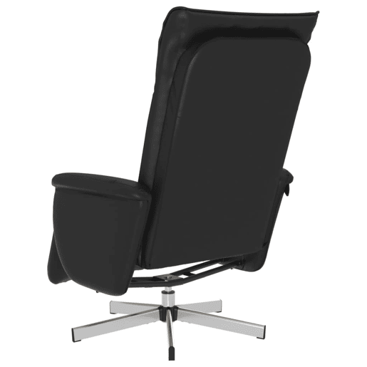 Cadeira reclinável - Poltrona relax com apoio de pés couro artificial preto Cadeira reclinável - Poltrona relax com apoio de pés couro artificial preto