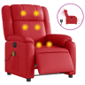 Poltrona massagens reclinável - Poltrona relax elétrica couro artif. vermelho