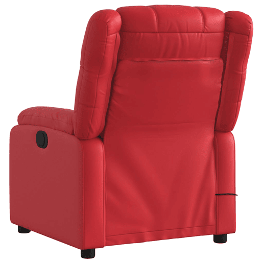 Poltrona massagens reclinável - Poltrona relax elétrica couro artif. vermelho Poltrona massagens reclinável - Poltrona relax elétrica couro artif. vermelho