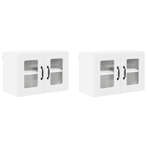 Lote de 2 Armários de cozinha suspendidos - Cozinha modular Colgantes Branco 60 x 31 x 40 cm
