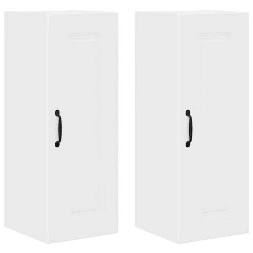 Lote de 2 Armários de cozinha suspendidos - Cozinha modular Colgantes Branco 30 x 31 x 80 cm