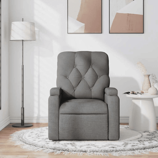 Poltrona de massagens reclinável - Poltrona relax tecido cinzento-escuro