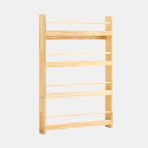 SoBuy KMB08-N Estante de parede Montessori para crianças com 4 prateleiras Estante para crianças Estante para sala de jogos para crianças Natural 80x12x118cm