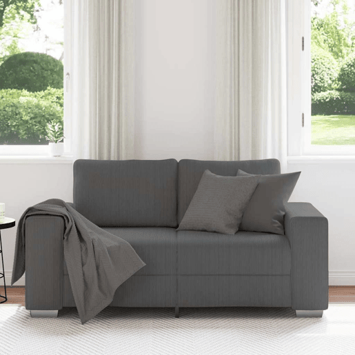 Sofá-luvas, Sofá fixo 120 cm tecido corduroy cinzento-escuro