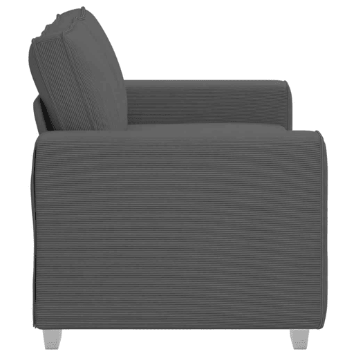 Sofá-luvas, Sofá fixo 120 cm tecido corduroy cinzento-escuro