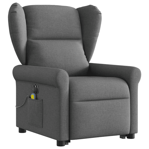Poltrona elétrica elevatória massagens - Poltrona relax tecido cinzento-escuro