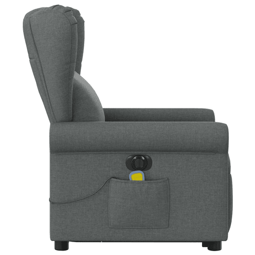 Poltrona elétrica elevatória massagens - Poltrona relax tecido cinzento-escuro