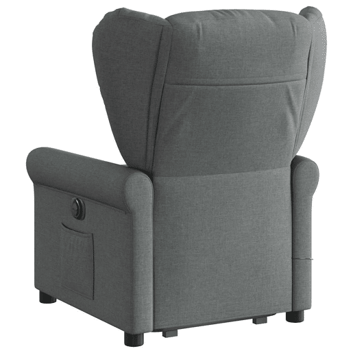 Poltrona elétrica elevatória massagens - Poltrona relax tecido cinzento-escuro