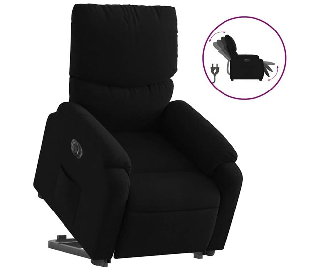 Sillón eléctrico reclinable elevable - sillón relax de tela negro