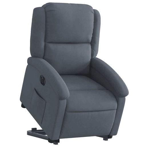 Poltrona reclinável - Poltrona relax elétrica veludo cinzento-escuro