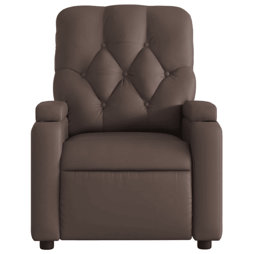 Poltrona reclinável - Poltrona relax couro artificial castanho