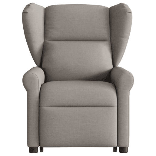 Poltrona elétrica elevatória massagens - Poltrona relax tecido cinza-acastanhado