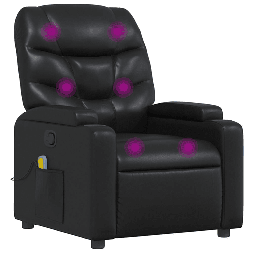 Poltrona de massagens reclinável - Poltrona relax couro artificial preto