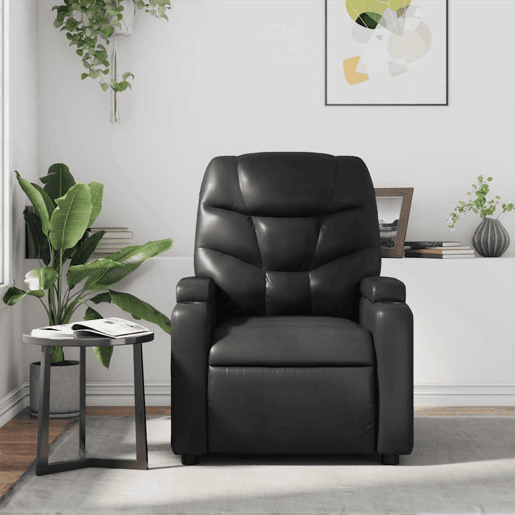 Poltrona de massagens reclinável - Poltrona relax couro artificial preto