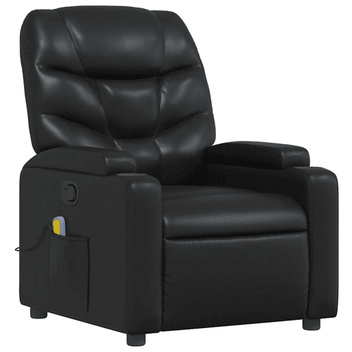 Poltrona de massagens reclinável - Poltrona relax couro artificial preto