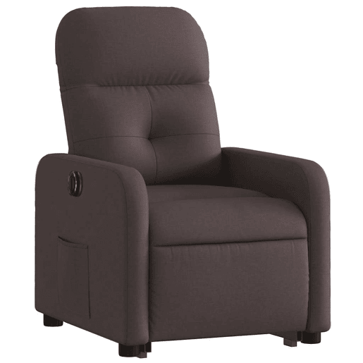 Poltrona reclinável - Poltrona relax elétrica tecido castanho-escuro